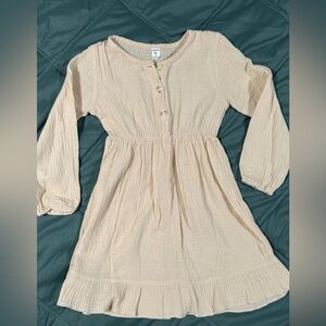 SHEIN Cream Long Sleeve Kids Dress